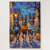Belgische Schäferhunde - Trick-or-Treating Hallowe Puzzle (Vertikal)