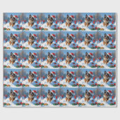 Belgische Schäferhütte Weihnachts-Schneeszene Geschenkpapier (Flach)