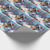Belgische Schäferhütte Weihnachts-Schneeszene Geschenkpapier (Ecke)