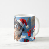Belgische Schäferhütte Weihnachts-Schneeszene Kaffeetasse (VorderseiteRechts)