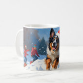 Belgische Schäferhütte Weihnachts-Schneeszene Kaffeetasse (Vorderseite Links)