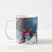 Belgische Schäferhütte Weihnachts-Schneeszene Kaffeetasse (Links)