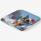 Belgische Schäferhütte Weihnachts-Schneeszene Pappteller (Gewinkelt)