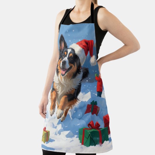 Belgische Schäferhütte Weihnachts-Schneeszene Schürze (InSitu)