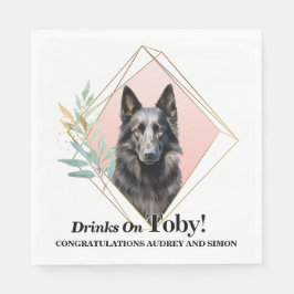 Belgische Schafhunde Hochzeit von Napkins mit Hund Serviette
