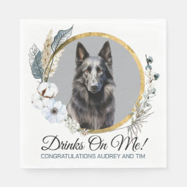 Belgische Schafhunde Hochzeit von Napkins mit Hund Serviette