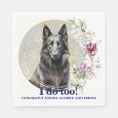 Belgische Schafhunde Hochzeit von Napkins mit Hund Serviette (Vorderseite)