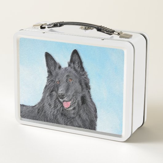 Belgische Schafhundemalerei - Niedliche Original H Metall Brotdose (Rückseite)