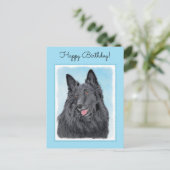 Belgische Schafhundemalerei - Niedliche Original H Postkarte (Stehend Vorderseite)