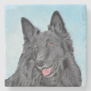 Belgische Schafhundemalerei - Niedliche Original H Steinuntersetzer