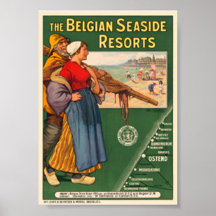 Belgische Seaside Resorts Vintage Poster 1910