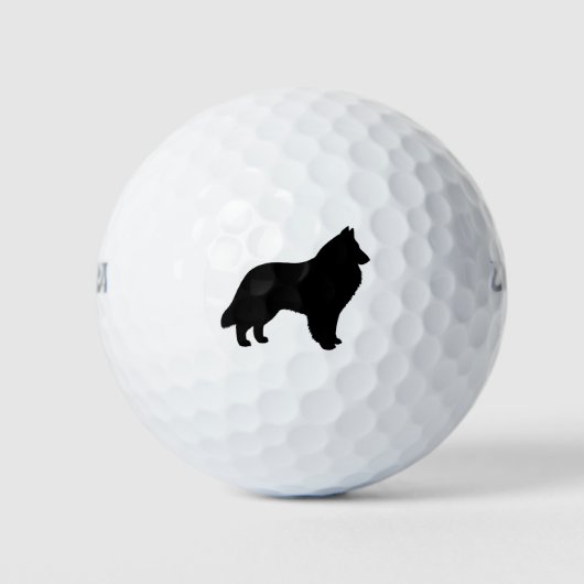 Belgische Sheepdog-Silhouette Golfball (Vorderseite)