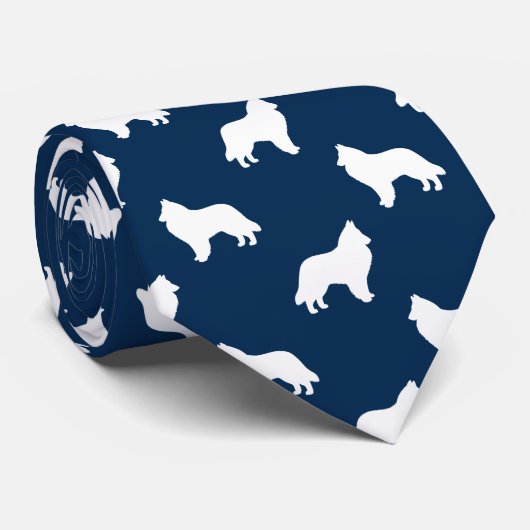 Belgische Sheepdog Silhouetten Pattern Dog Lover Krawatte (Gerollt)