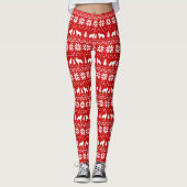 Belgische Sheepdog-Silhouetten Weihnachtsmuster Ro Leggings (Vorderseite)