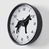 Belgische Silhouette Malinois Hunde Rasse Uhr (Winkel)