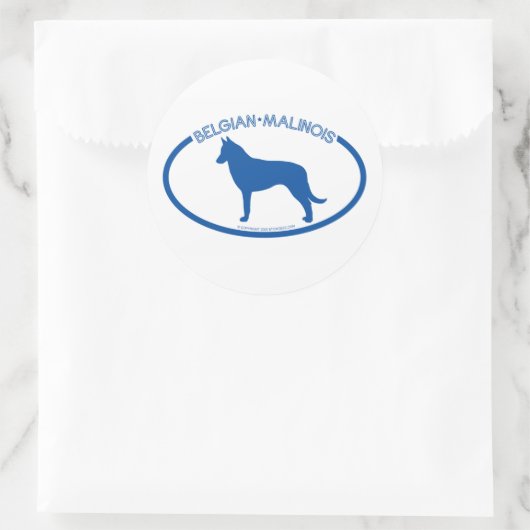 Belgische Silhouette Malinois Runder Aufkleber (Tasche)