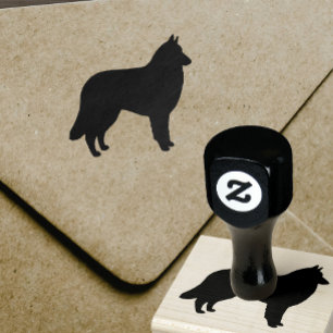 Belgische Silhouette Tervuren Dog Rasse Gummistempel