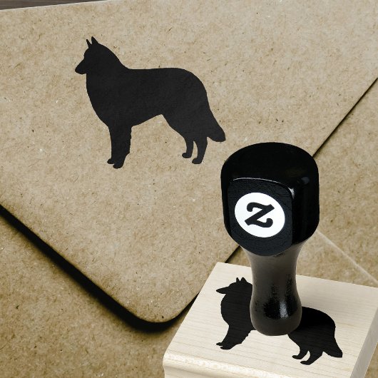 Belgische Silhouette Tervuren Dog Rasse Gummistempel