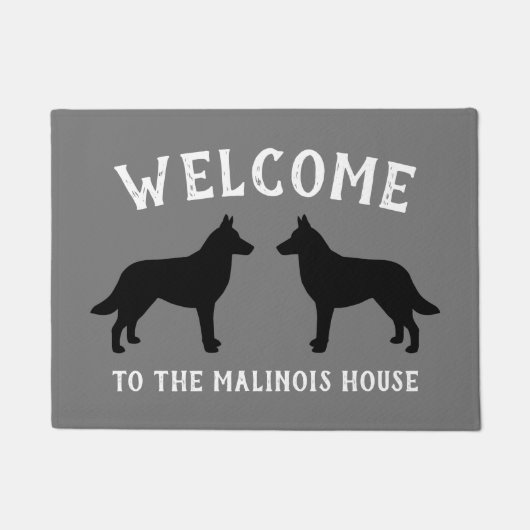 Belgische Silhouetten Malinois Fußmatte (Vorderseite)