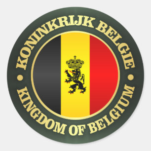 Belgische Staats-Fahne Runder Aufkleber