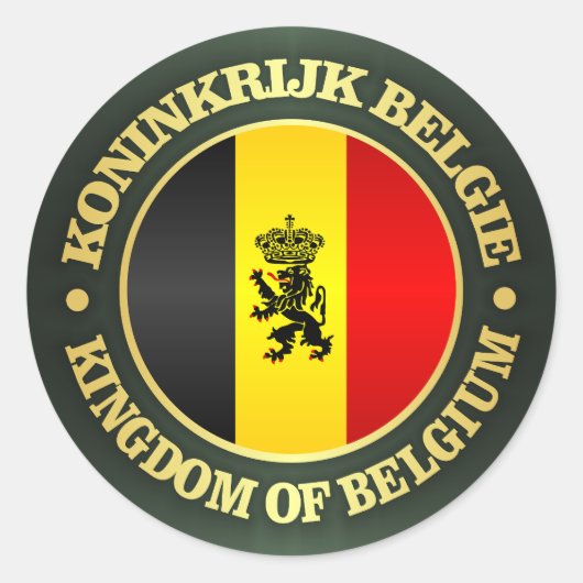 Belgische Staats-Fahne Runder Aufkleber (Vorderseite)