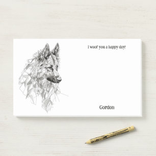 Belgische Tervuren Abstrakt Art Dog Name Post-it Klebezettel
