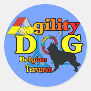 Belgische Tervuren Agility Shirts Geschenke Runder Aufkleber