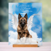 Belgische Tervuren Dog Angel mit Name Pet Memorial Acrylschild (Neutral)