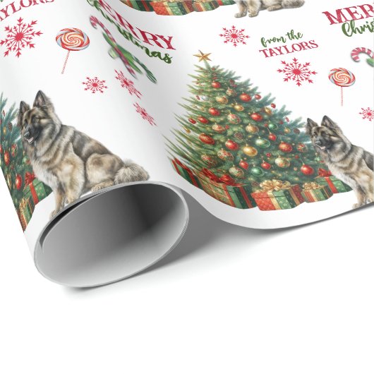 Belgische Tervuren Dog Holiday Tree Geschenkpapier (Rolleneckpunkt)