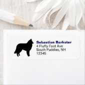 Belgische Tervuren Dog Silhouette Rücksendeadresse (Insitu)