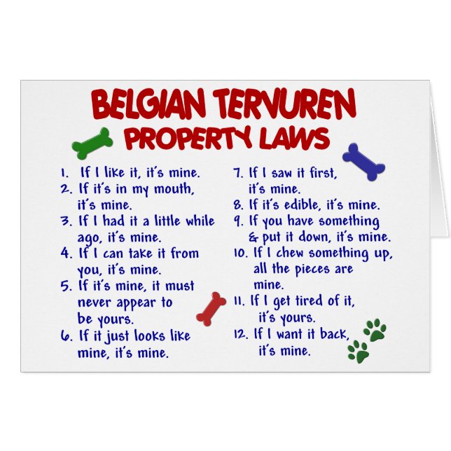 BELGISCHE TERVUREN Eigentums-Gesetze 2 (Vorderseite (Horizontal))