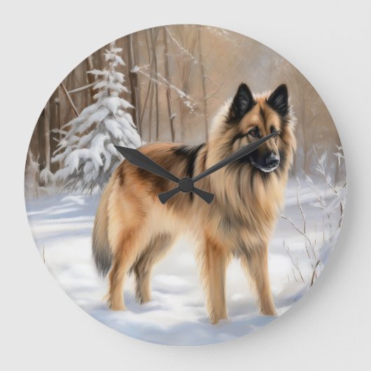 Belgische Tervuren lassen es Weihnachten Große Wanduhr (Vorderseite)
