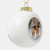 Belgische Tervuren lassen es Weihnachten Keramik Kugel-Ornament (Links)