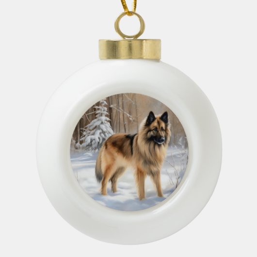 Belgische Tervuren lassen es Weihnachten Keramik Kugel-Ornament (Vorderseite)