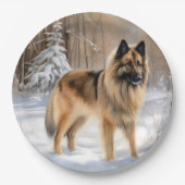 Belgische Tervuren lassen es Weihnachten Pappteller (Vorderseite)