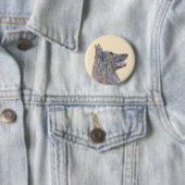 Belgische Tervuren Malerei - Niedliche Original Hu Button (Beispiel)