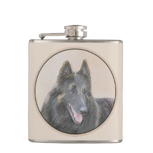 Belgische Tervuren Malerei - Niedliche Original Hu Flachmann