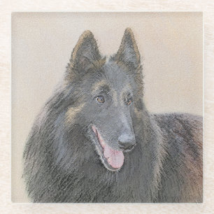 Belgische Tervuren Malerei - Niedliche Original Hu Glasuntersetzer