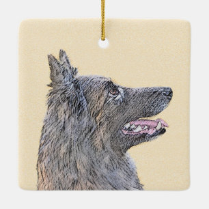 Belgische Tervuren Malerei - Niedliche Original Hu Keramikornament