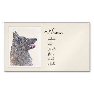 Belgische Tervuren Malerei - Niedliche Original Hu Magnetische Visitenkarte