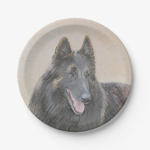 Belgische Tervuren Malerei - Niedliche Original Hu Pappteller