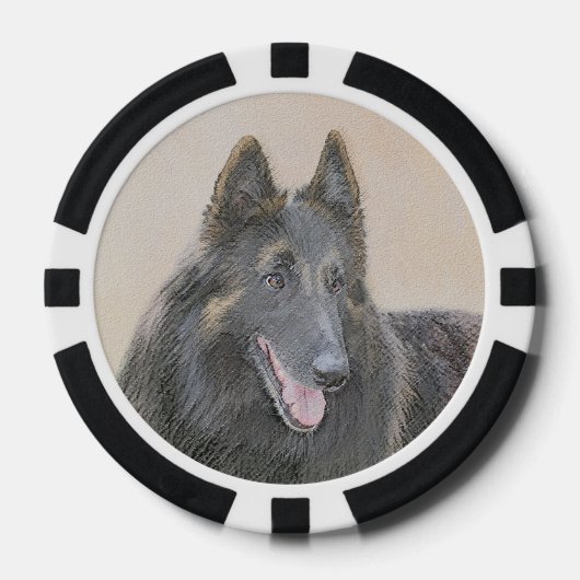 Belgische Tervuren Malerei - Niedliche Original Hu Pokerchips (Vorderseite)