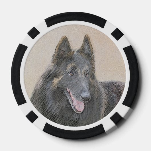 Belgische Tervuren Malerei - Niedliche Original Hu Pokerchips (Rückseite)