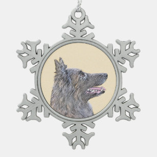 Belgische Tervuren Malerei - Niedliche Original Hu Schneeflocken Zinn-Ornament