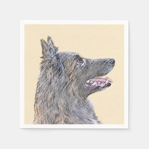 Belgische Tervuren Malerei - Niedliche Original Hu Serviette