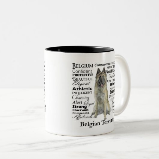 Belgische Tervuren Tracks-Tasse Zweifarbige Tasse (VorderseiteRechts)