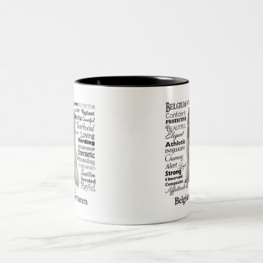 Belgische Tervuren Tracks-Tasse Zweifarbige Tasse (Mittel)