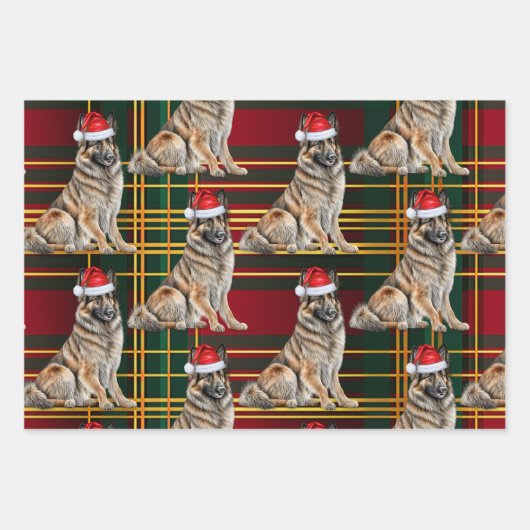 Belgische Tervuren Weihnachtsfeiertag Kariert Geschenkpapier Set (Vorderseite 3)