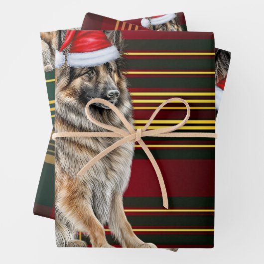 Belgische Tervuren Weihnachtsfeiertag Kariert Geschenkpapier Set (Beispiel)