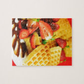 Belgische Waffel und Erdbeeren der Schokolade Puzzle (Horizontal)